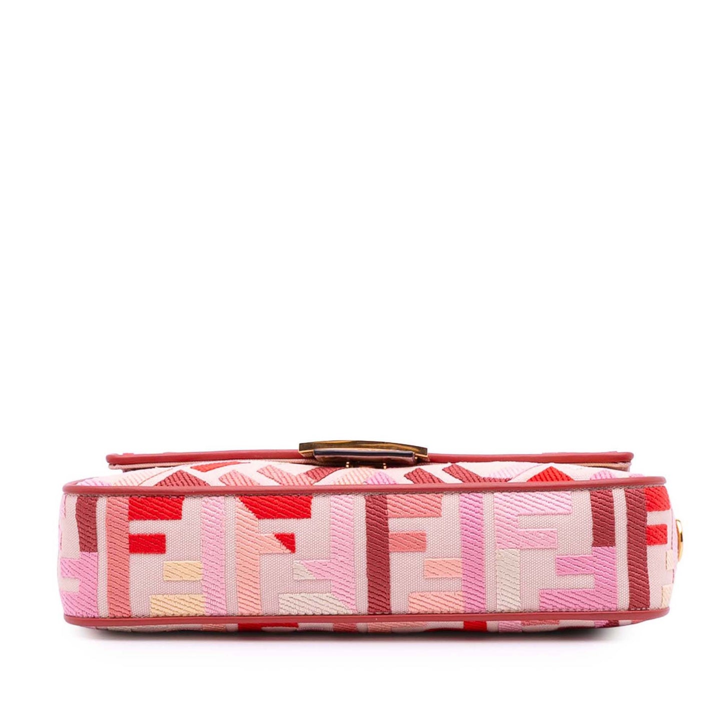Fendi Zucca Embroidered Canvas Baguette Satchel