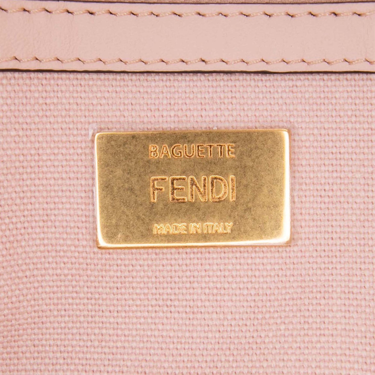 Fendi Zucca Embroidered Canvas Baguette Satchel