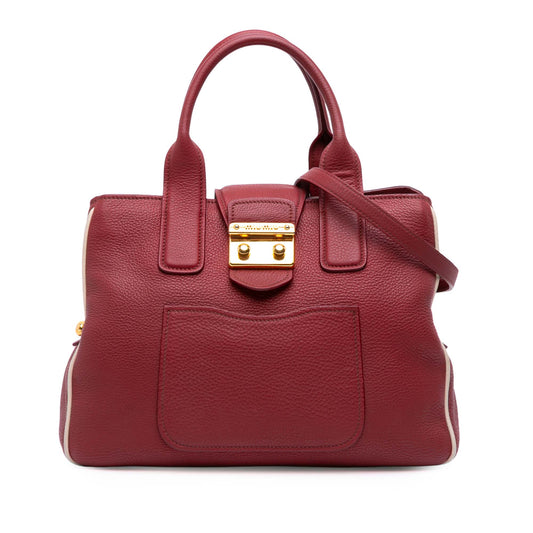 Miu Miu Goatskin Madras Satchel Bag