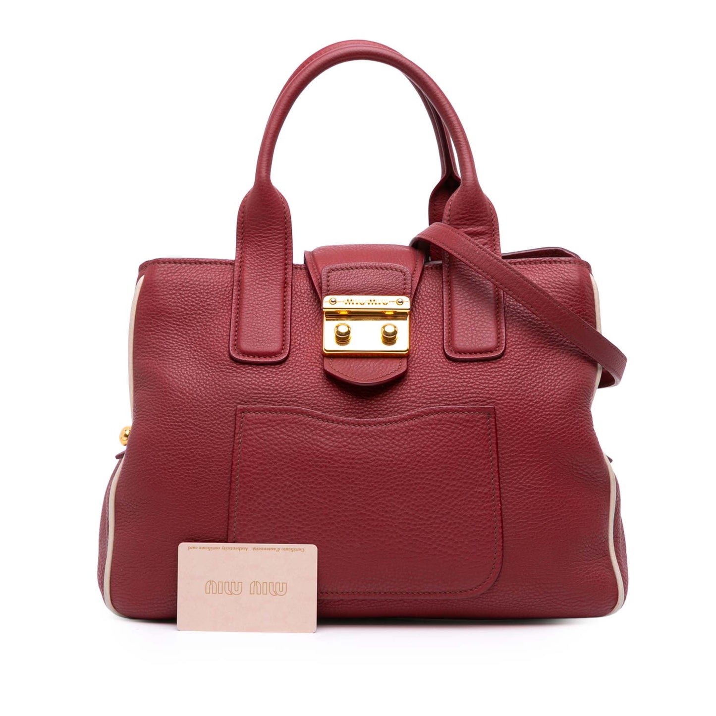 Miu Miu Goatskin Madras Satchel Bag