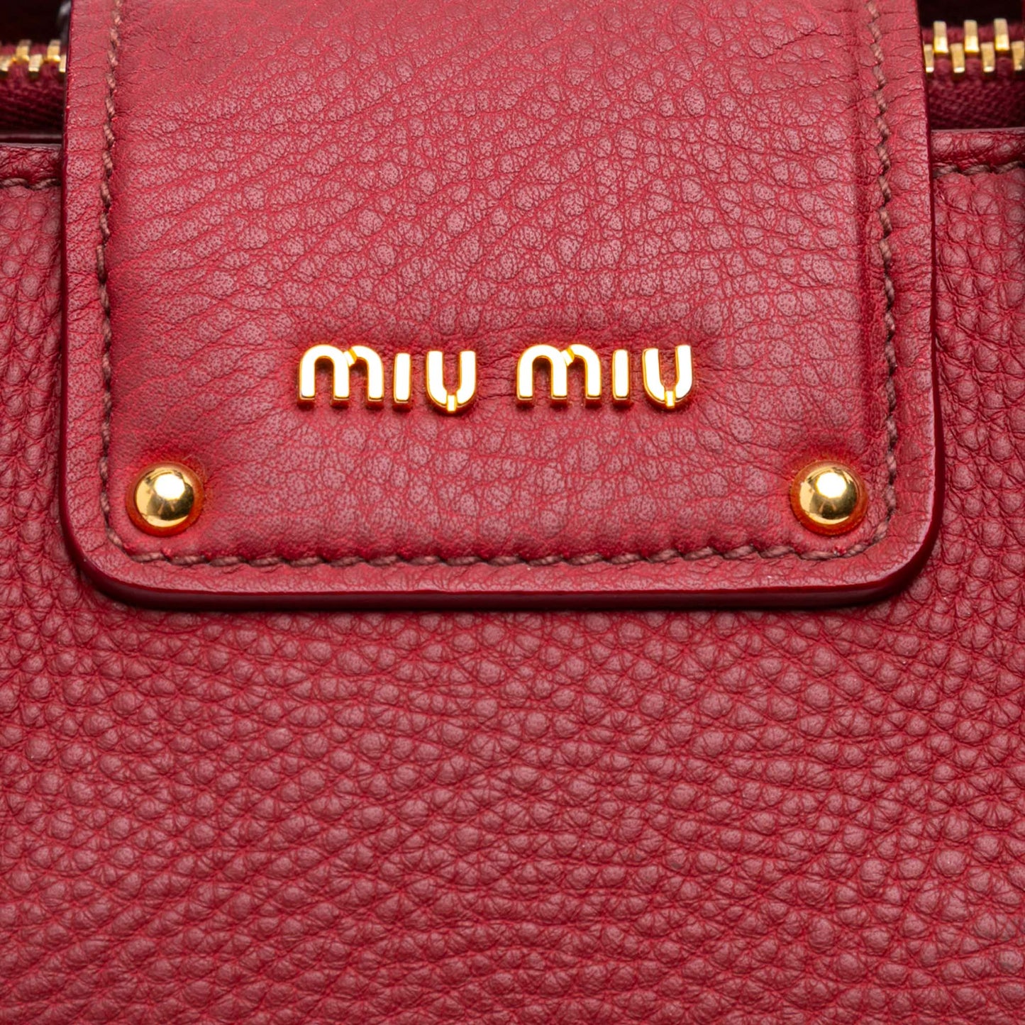 Miu Miu Goatskin Madras Satchel Bag