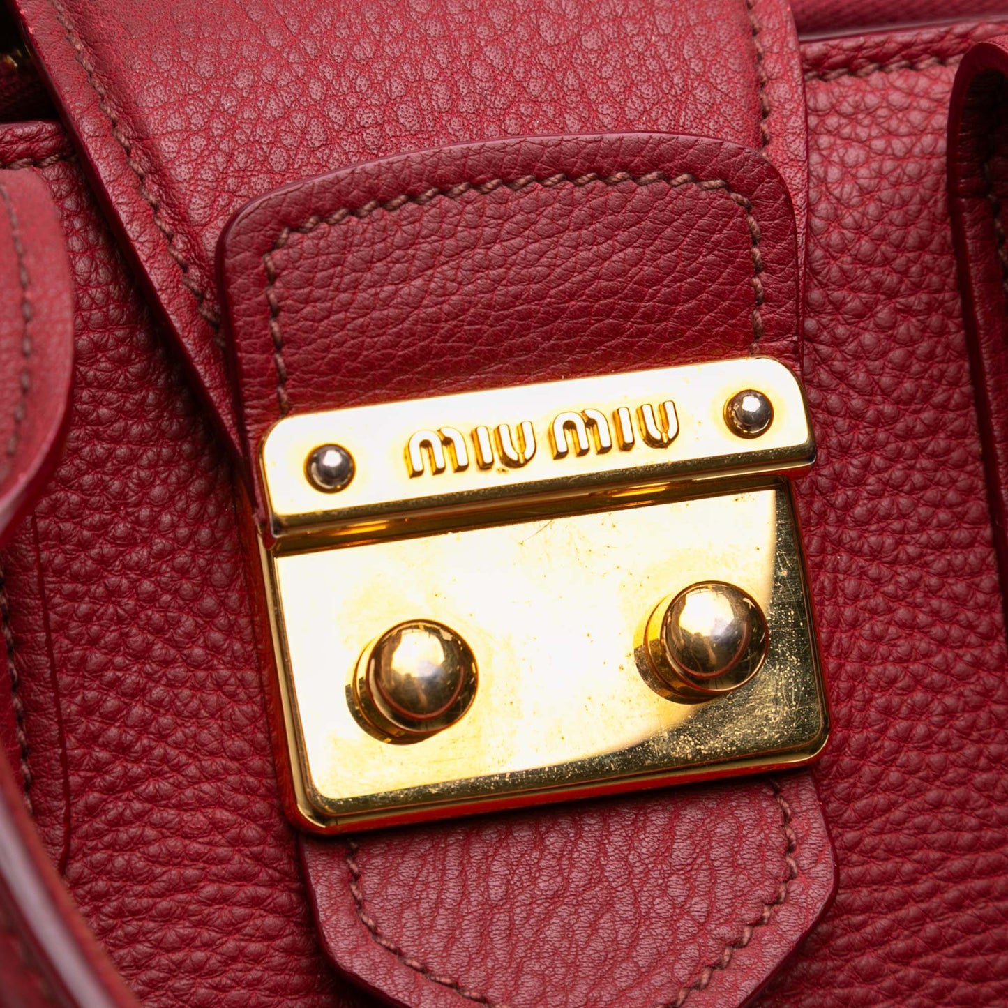 Miu Miu Goatskin Madras Satchel Bag