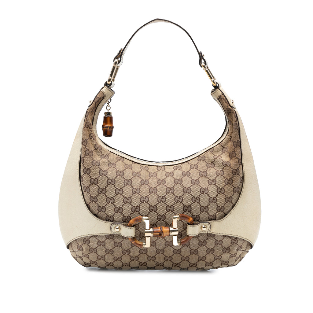 Gucci GG Canvas Bamboo Horsebit Amalfi Hobo