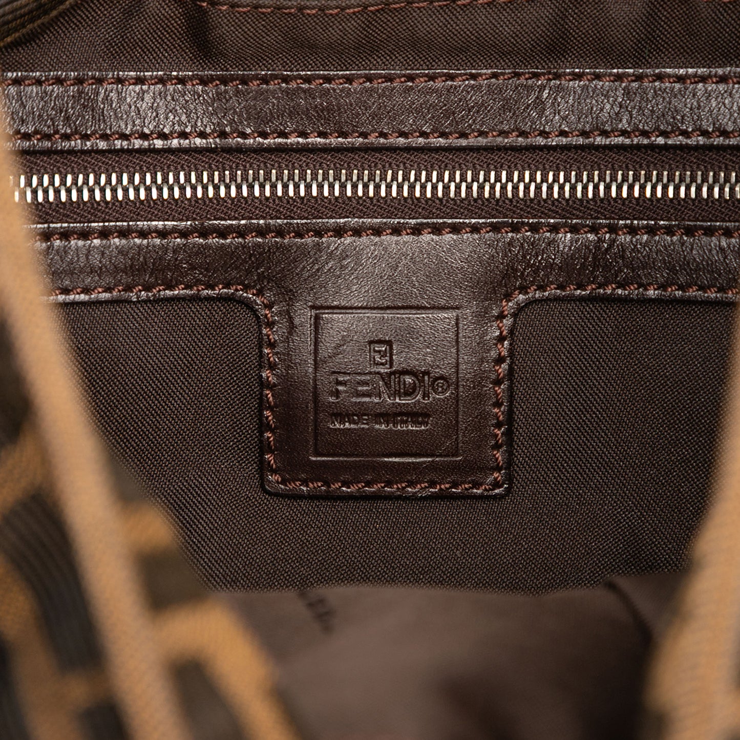 Fendi Zucca Canvas Shoulder Bag