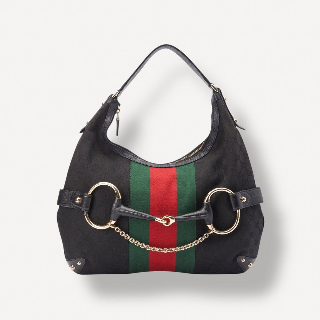 Gucci Horsebit Web Hobo Bag