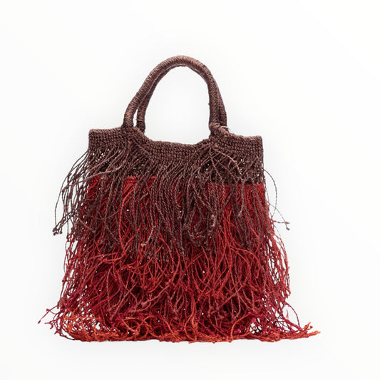 HANDMADE | Multi-Coloured Fringe Bag Red