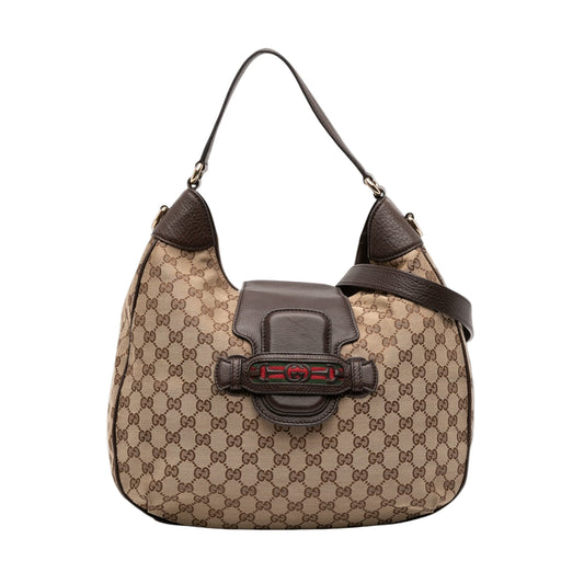 Bolso Hobo Gucci GG de lona Horsebit