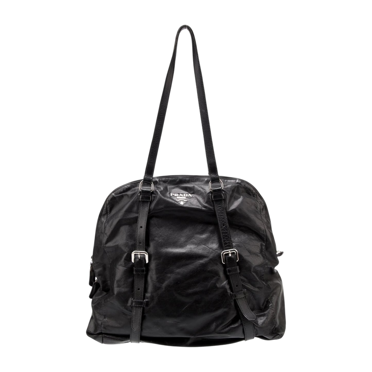 Prada Prada Nappa Leather Buckle Tote