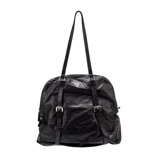 Prada Prada Nappa Leather Buckle Tote