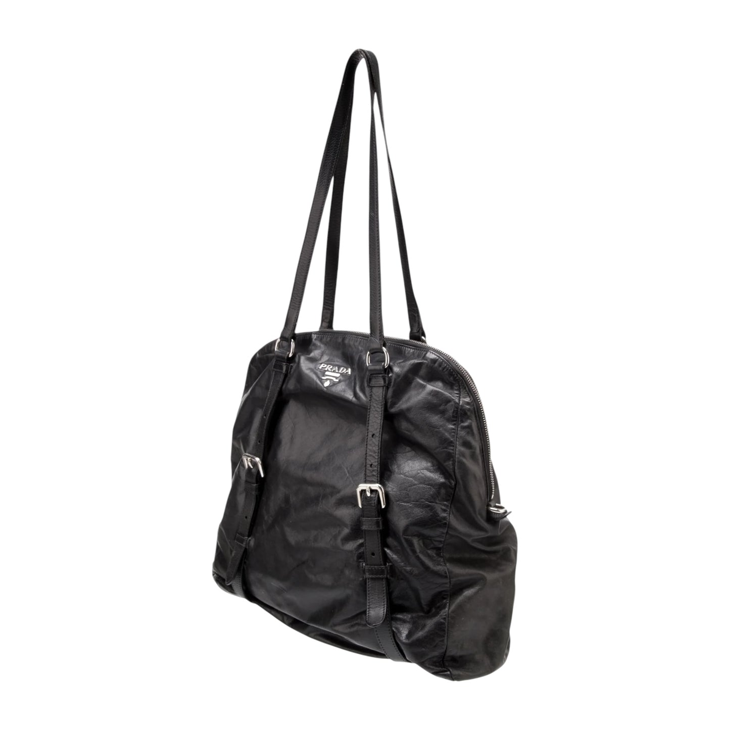 Prada Prada Nappa Leather Buckle Tote