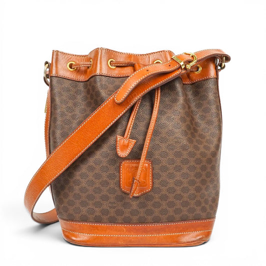 Celine Macadam Coated Canvas Bucket Bag