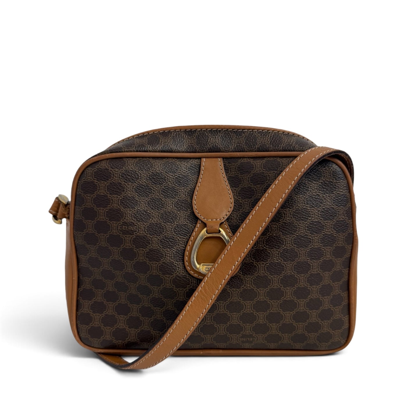 Celine Macadam Coated Canvas Crossbody Bag