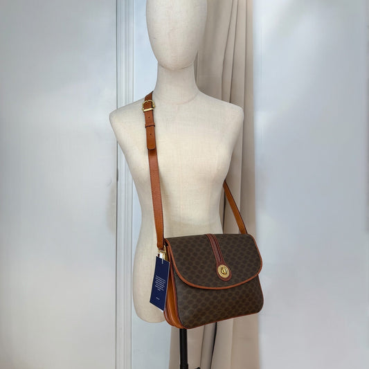 Celine Macadam Coated Canvas Crossbody Bag
