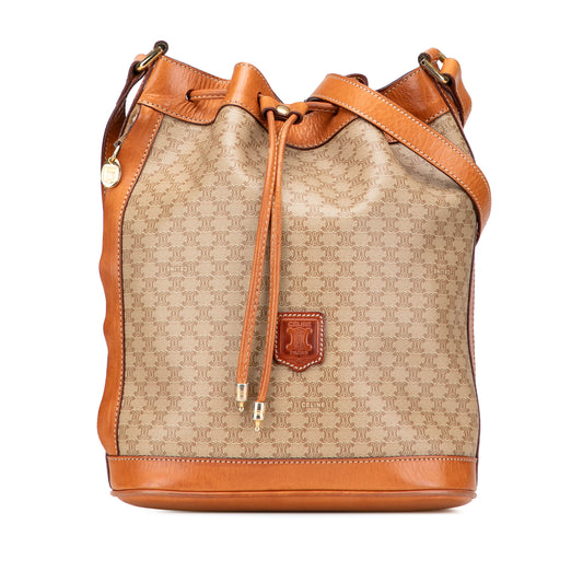 Celine Macadam Coated Canvas Drawstring Bucket Bag
