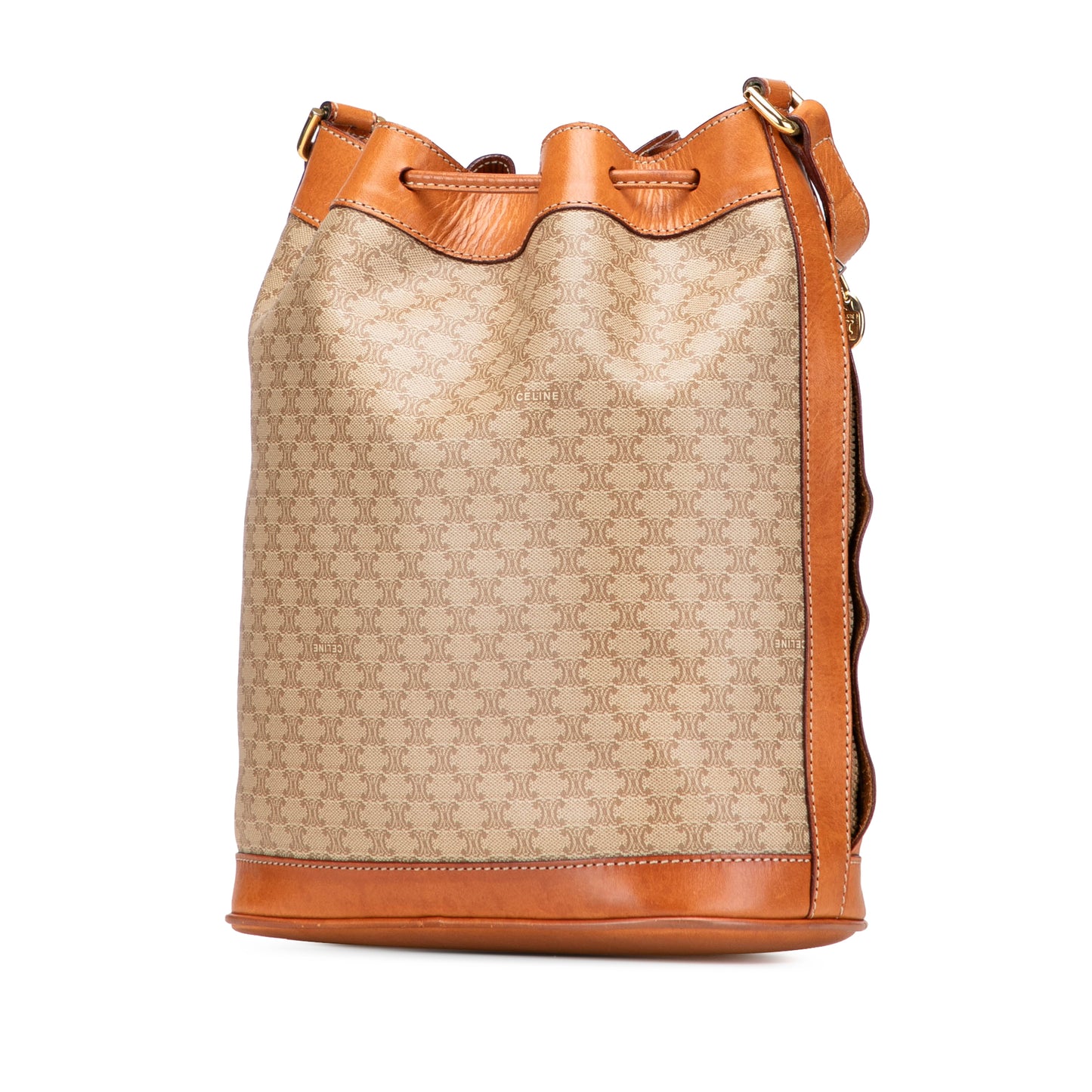 Celine Macadam Coated Canvas Drawstring Bucket Bag