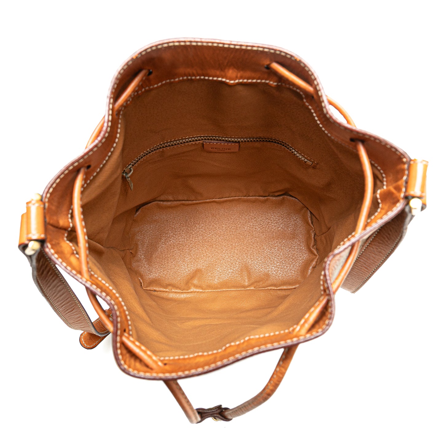 Celine Macadam Coated Canvas Drawstring Bucket Bag