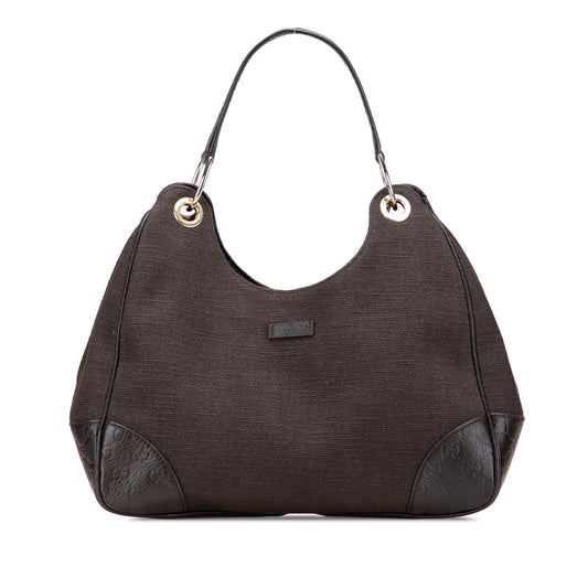 Gucci Guccissima Trimmed Canvas Shoulder Bag