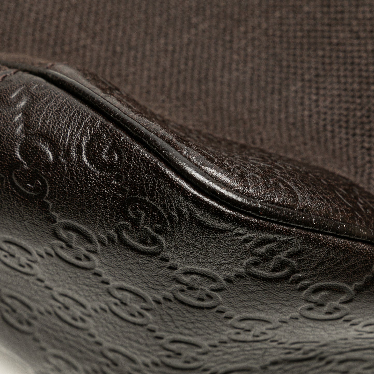 Gucci Guccissima Trimmed Canvas Shoulder Bag