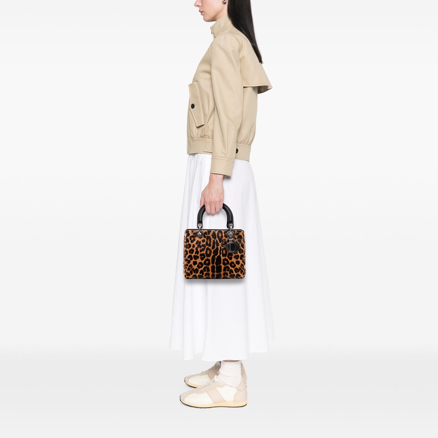 Dior Medium Pony Hair Leopard Print Lady Dior