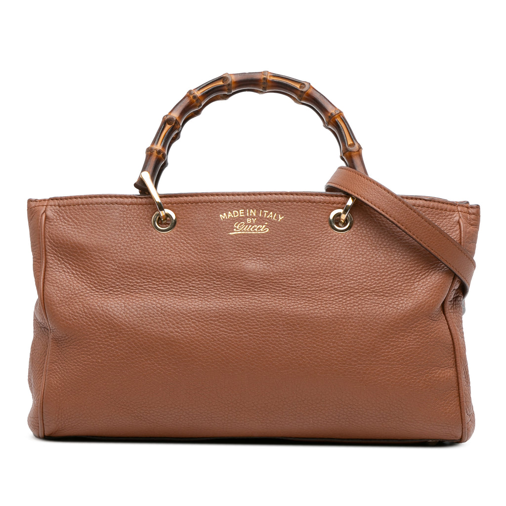 Gucci Medium Calfskin Bamboo Shopper Satchel