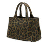 Prada Small Leopard Print Canvas Canapa Satchel