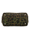 Prada Small Leopard Print Canvas Canapa Satchel
