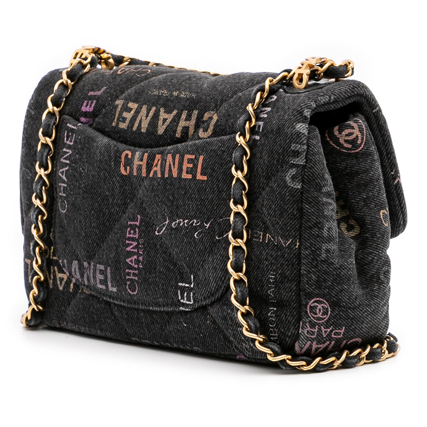 Chanel Mini Rectangular Quilted Denim Mood Flap
