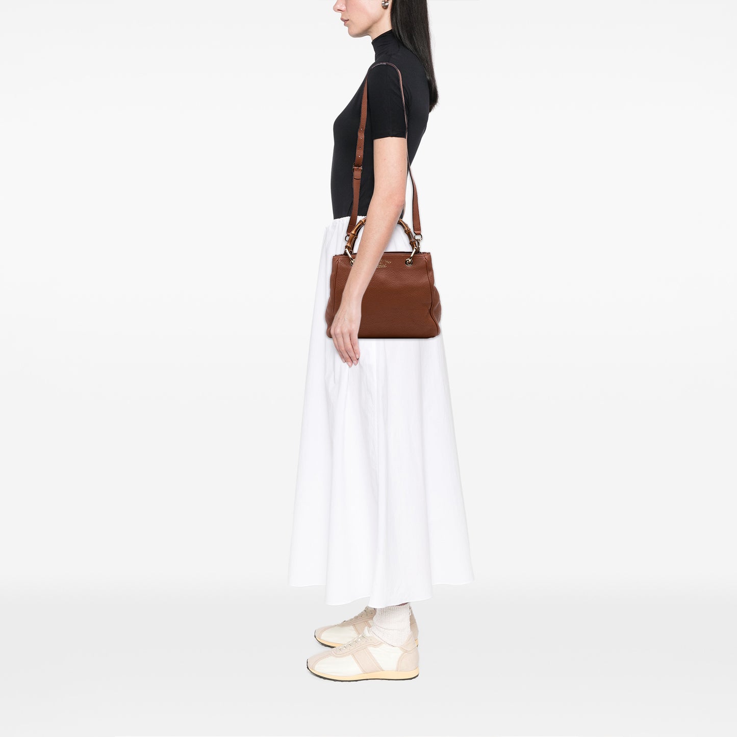 Gucci Small Calfskin Bamboo Shopper Satchel