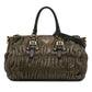 Prada Bicolor Nappa Gaufre Double Zip Satchel