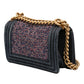 Chanel Small Quilted Denim and Tweed Boy Flap