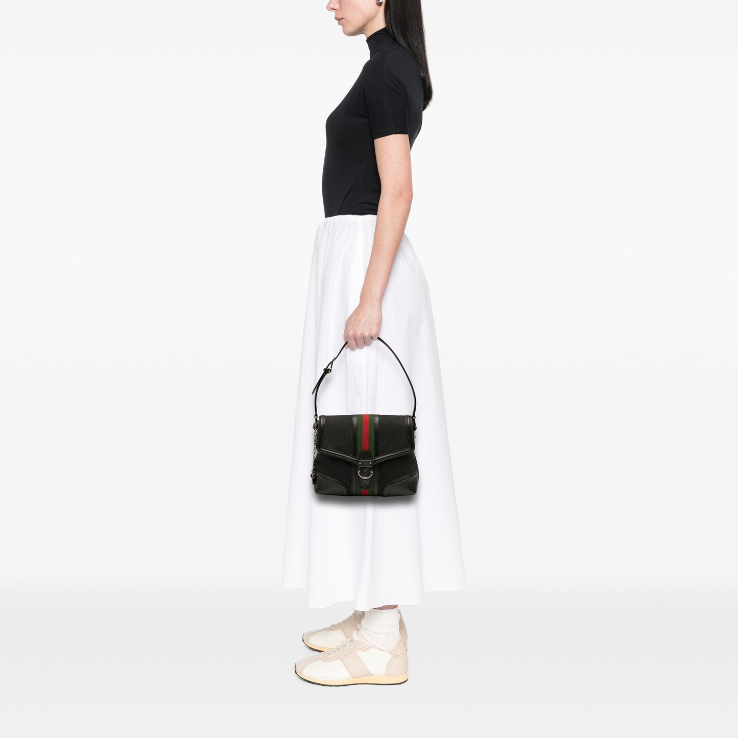 Gucci Small GG Canvas Web Treasure Shoulder Bag