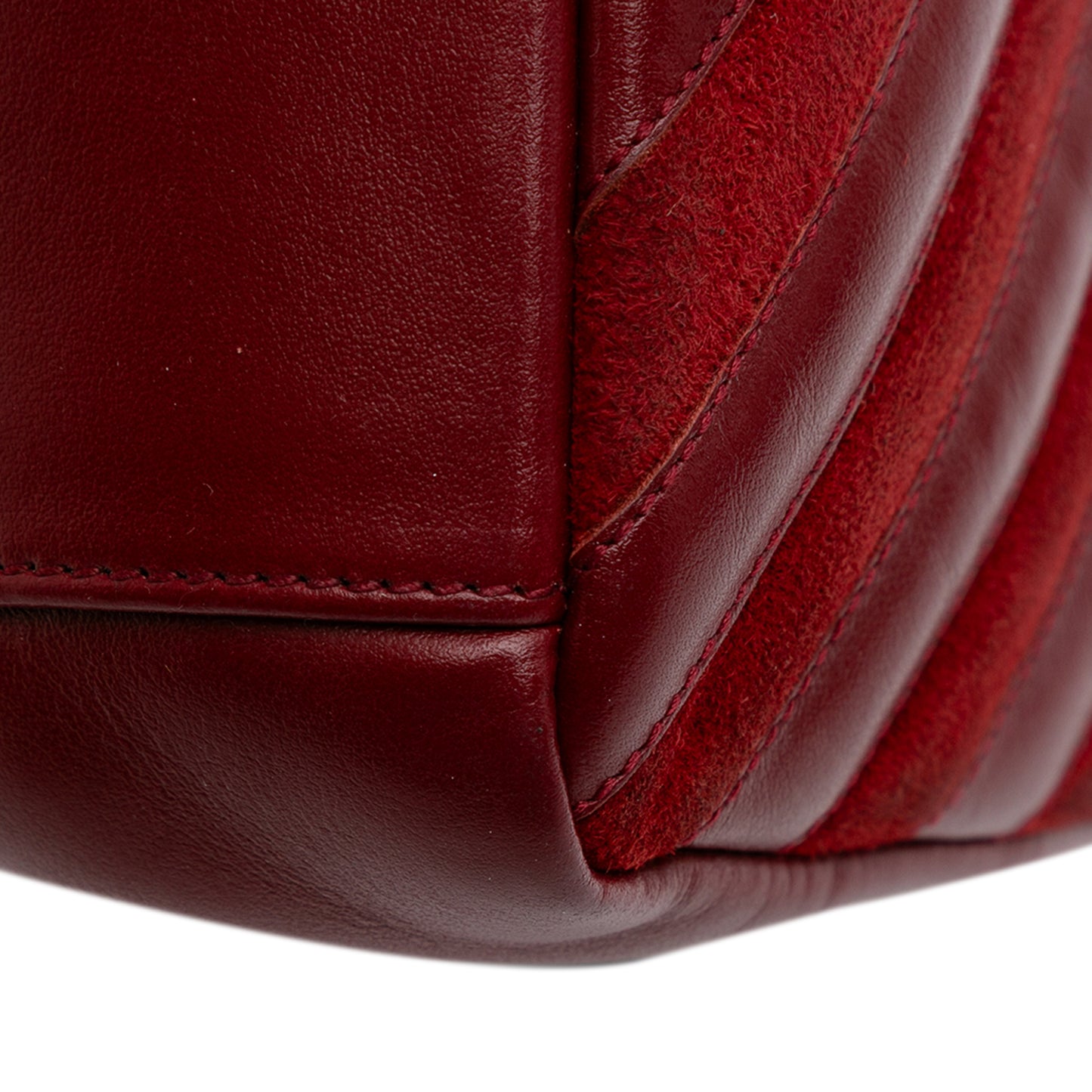 YSL Medium Calfskin and Suede Chevron Monogram College Satchel