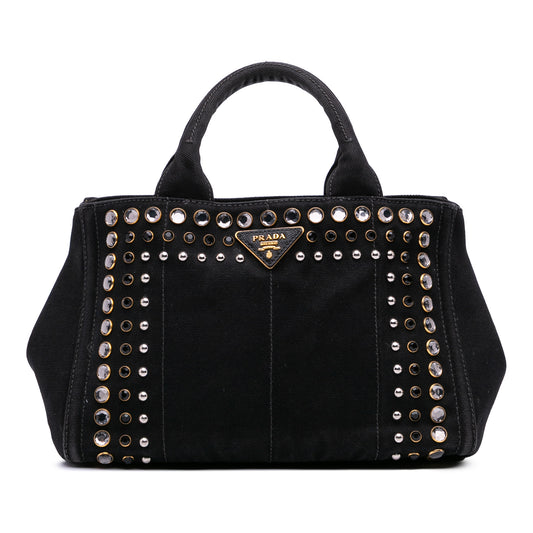 Prada Small Canvas Canapa Bijoux Satchel