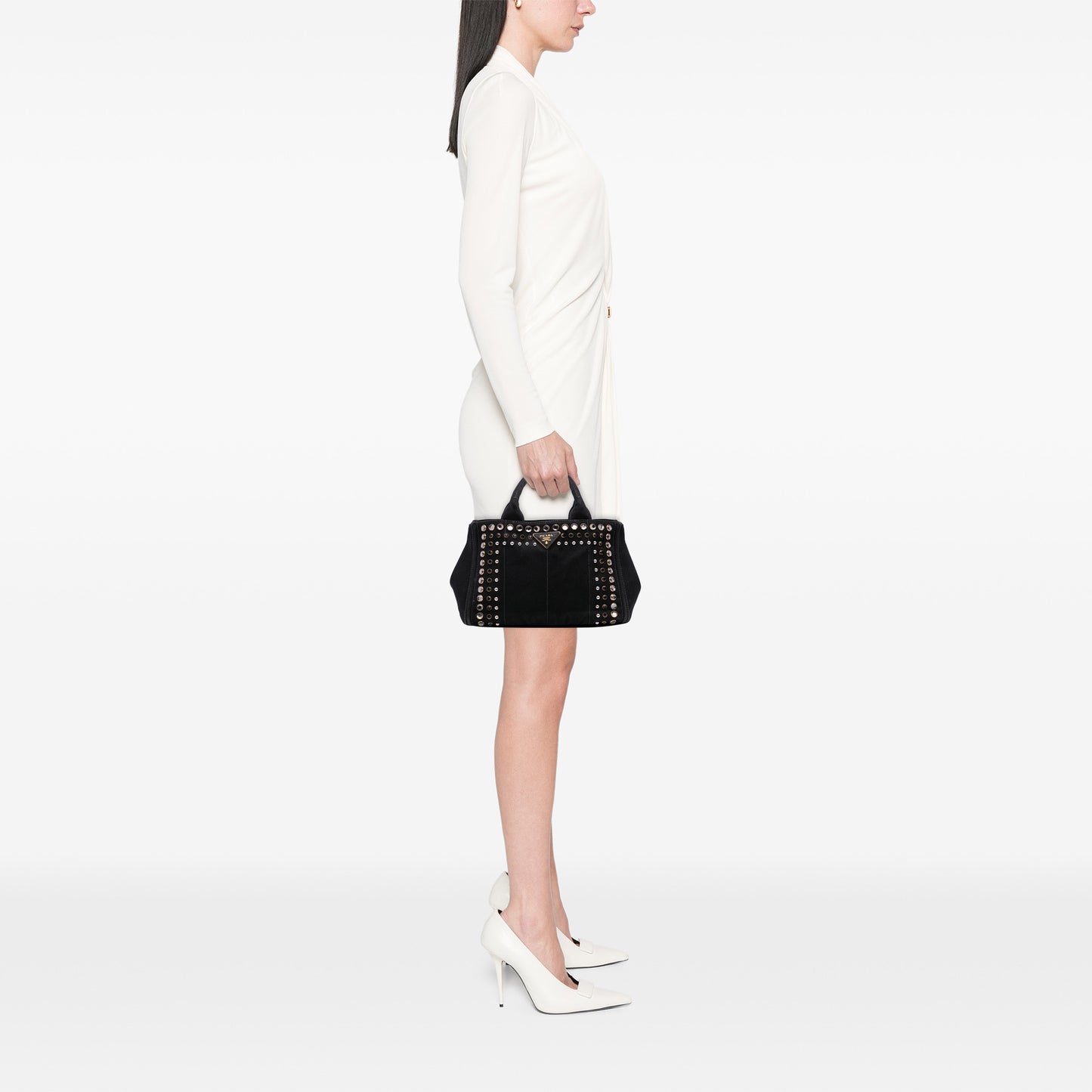 Prada Small Canvas Canapa Bijoux Satchel