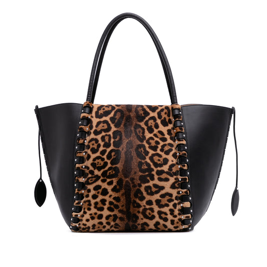 Alaia Leopard Le Hinge Tote Bag