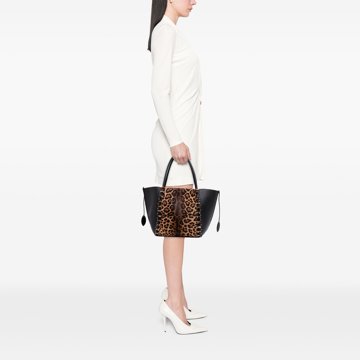 Alaia Leopard Le Hinge Tote Bag