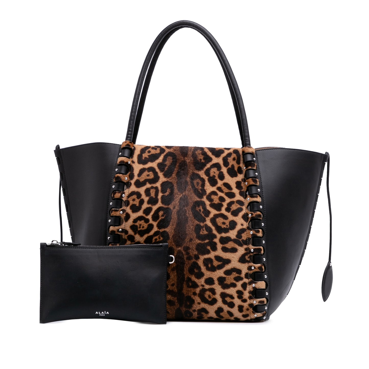 Alaia Leopard Le Hinge Tote Bag