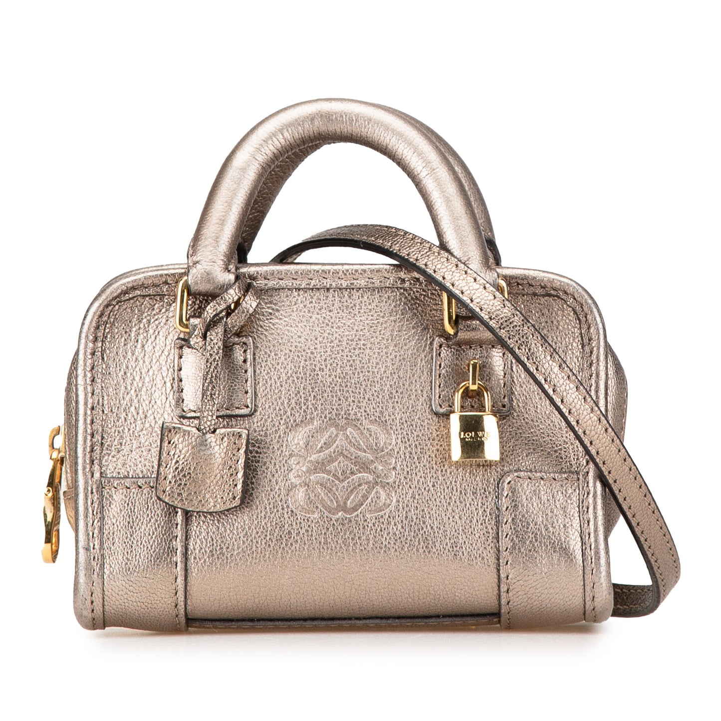 Loewe Micro Metallic Leather Amazona Satchel