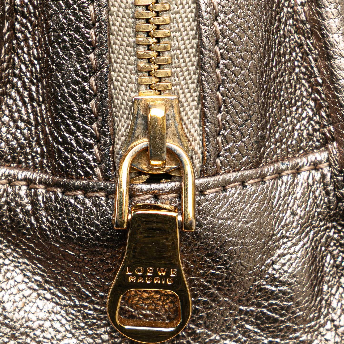 Loewe Micro Metallic Leather Amazona Satchel