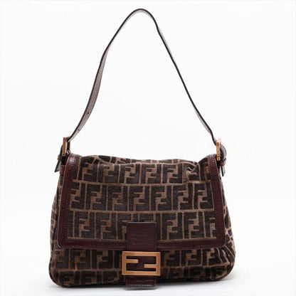 Fendi Zucca Mamma Baguette Shoulder Bag Brown