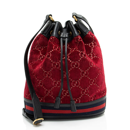 Gucci GG Velvet Web Bucket