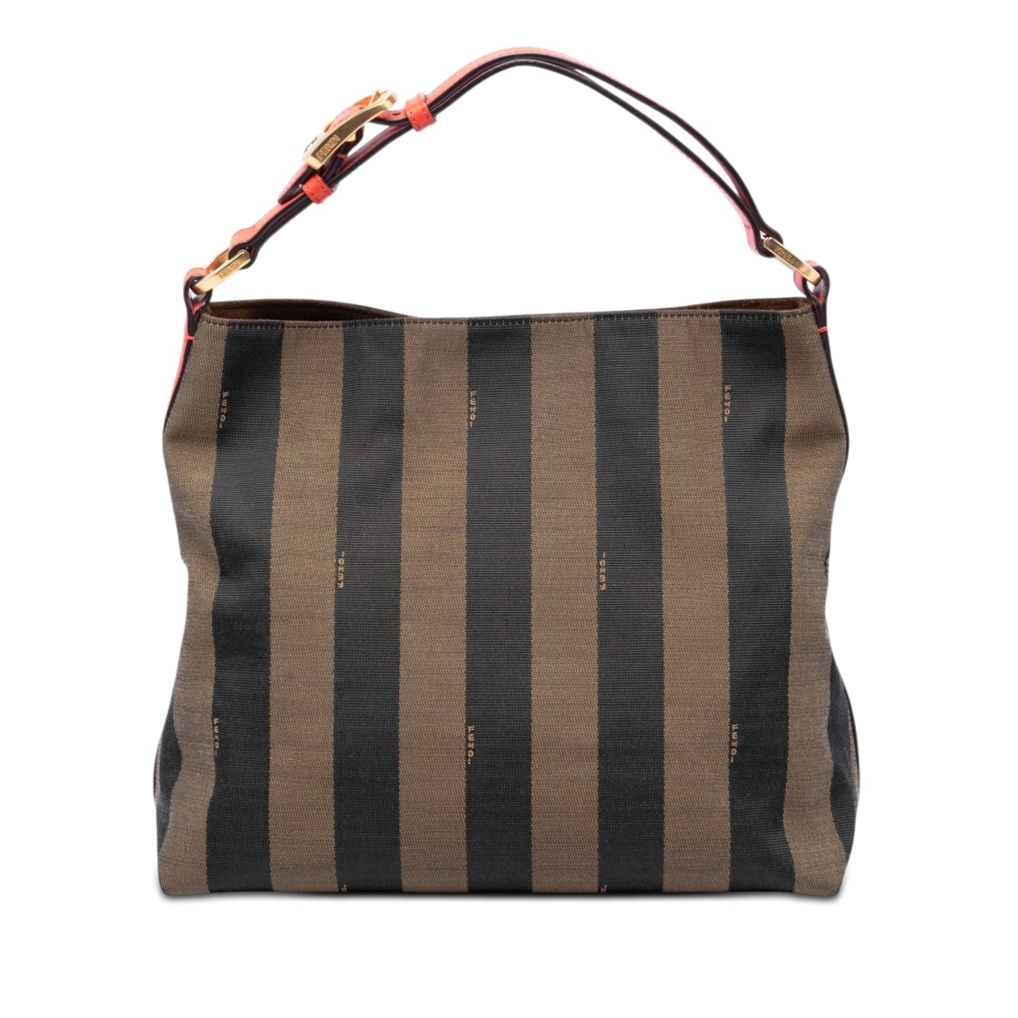 Fendi Canvas Pequin Shoulder Bag