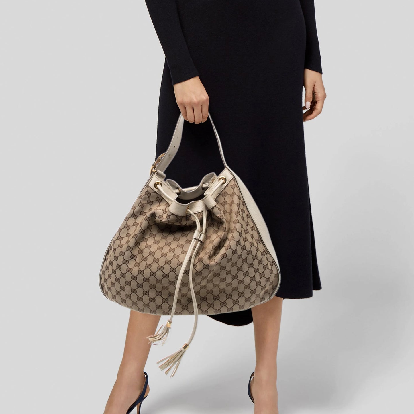 Gucci GG Canvas Interlocking Icon Drawstring Hobo