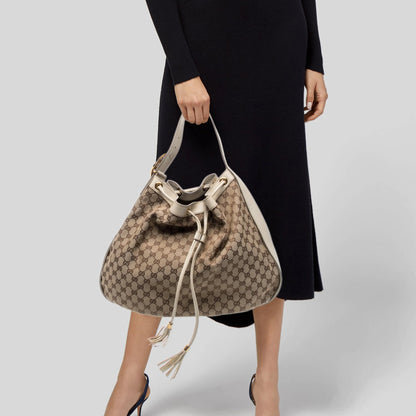 Gucci GG Canvas Interlocking Icon Drawstring Hobo