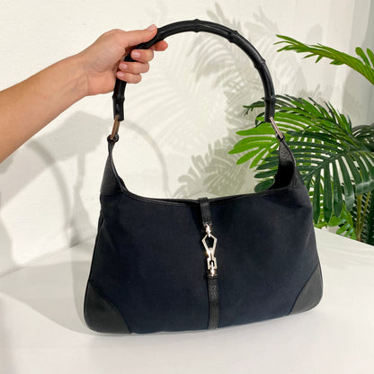 Gucci Canvas Bamboo Jackie Hobo