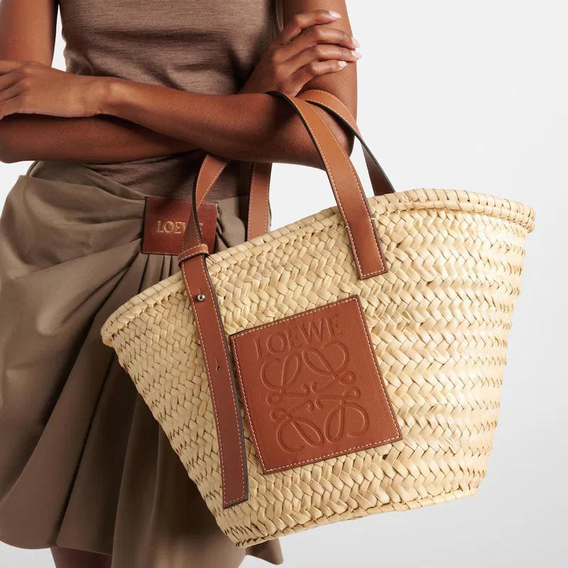 Loewe Medium Raffia Anagram Basket Tote