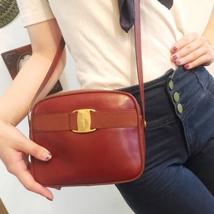 Ferragamo Leather Vara Bow Crossbody