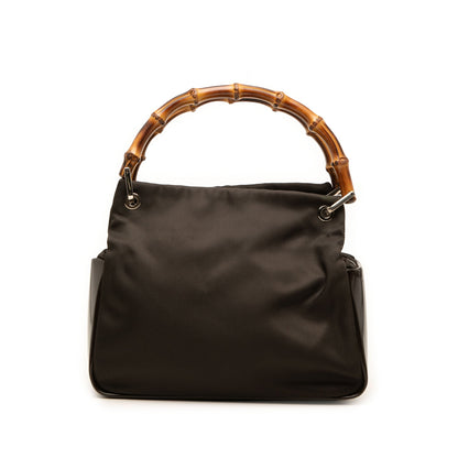 Gucci Nylon Bamboo Handbag