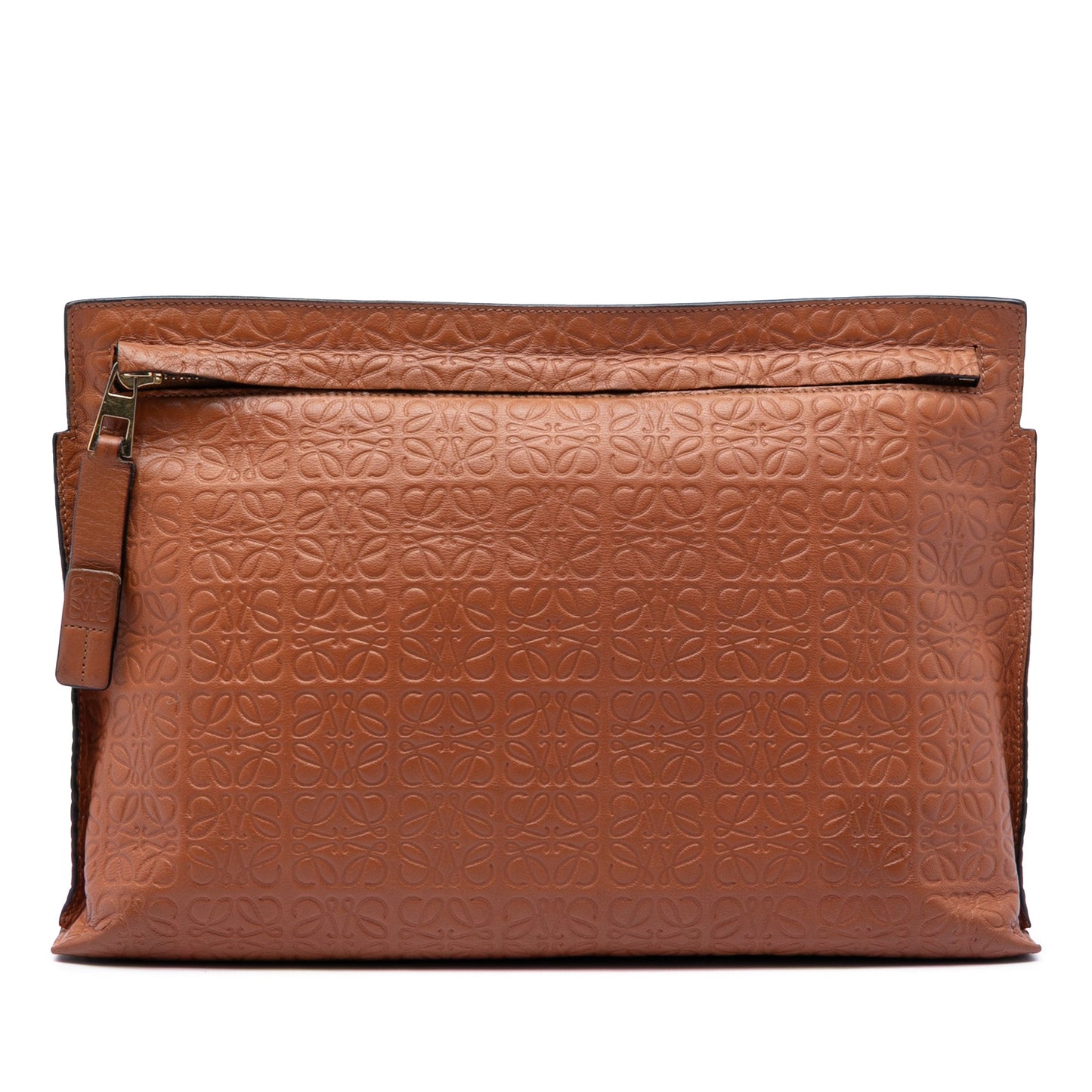 Loewe Embossed Anagram Leather Repeat T Clutch