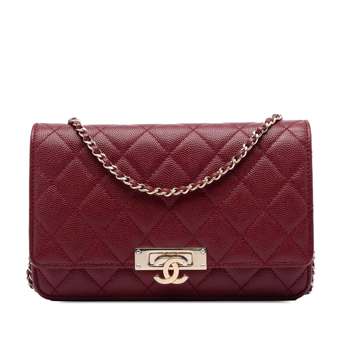 Chanel Quilted Caviar Golden Class Wallet On Chain